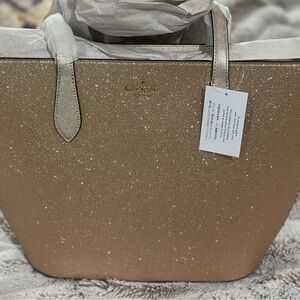 Kate Spade Gold Glimmer Tote Bag